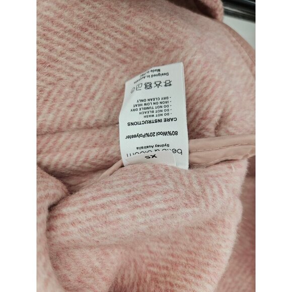 New Belle & Bloom Im Yours Wool Blend Peacoat Womens XS Blush Cropped Jacket - Picture 9 of 9